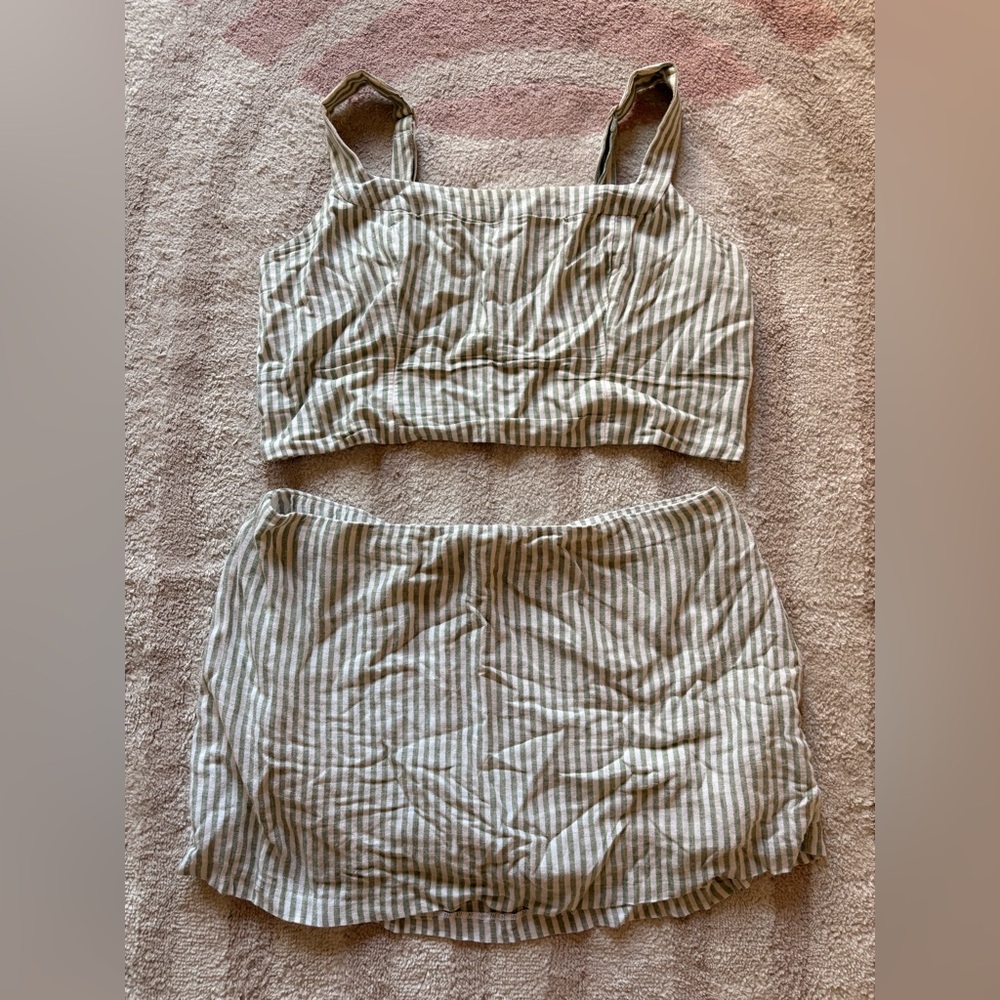 Abercrombie & Fitch Linen Top & Skirt Set